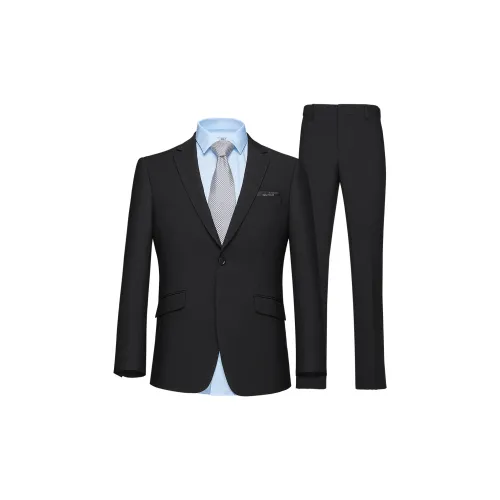 HLA Business Suits Men Black 05