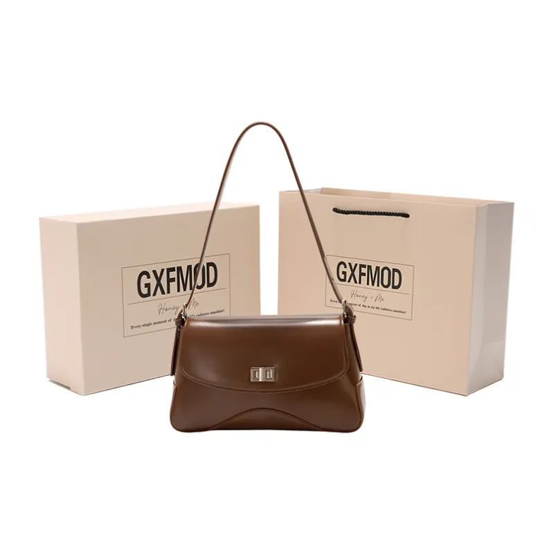 GXFMOD Cow Leather Shoulder Bag, Crossbody Bag Women's Brown/Black/Coffee-9