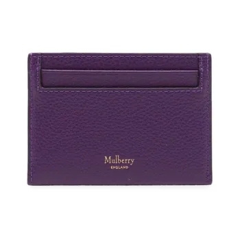 Mulberry Calfskin Card Holder Small Size Women's Purple