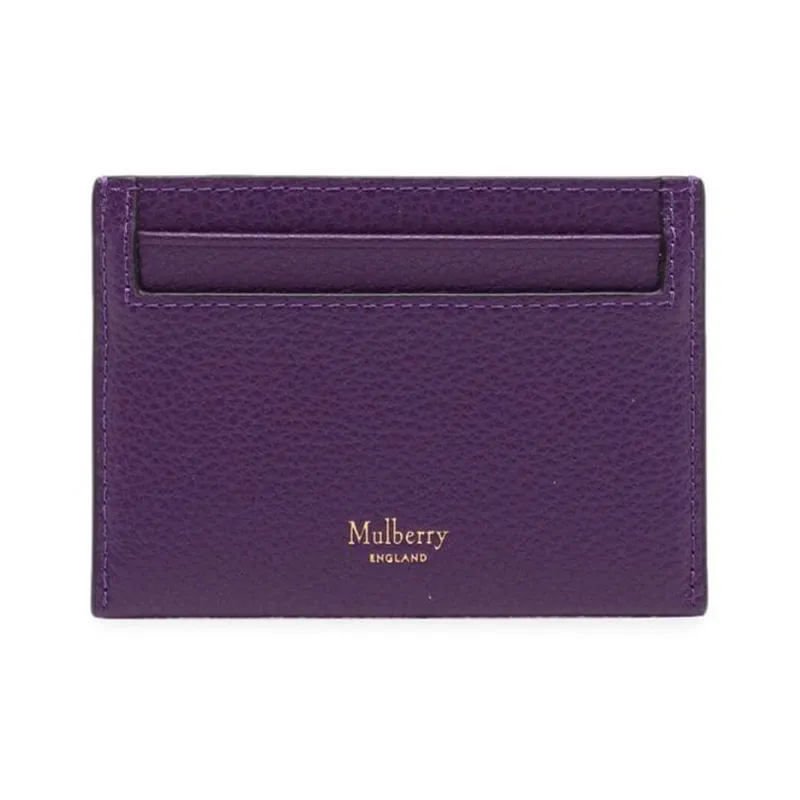 Mulberry Calfskin Card Holder Small Size Women's Purple-0