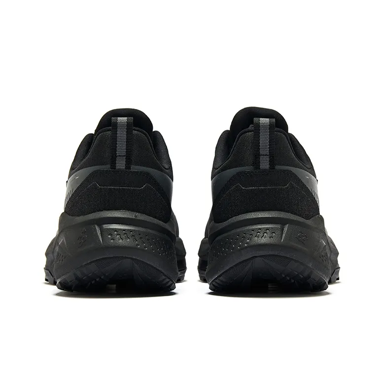 Erke Cushioning Wear Resistant Low Top Running Shoes Men's Jet Black Carbon Gray-4
