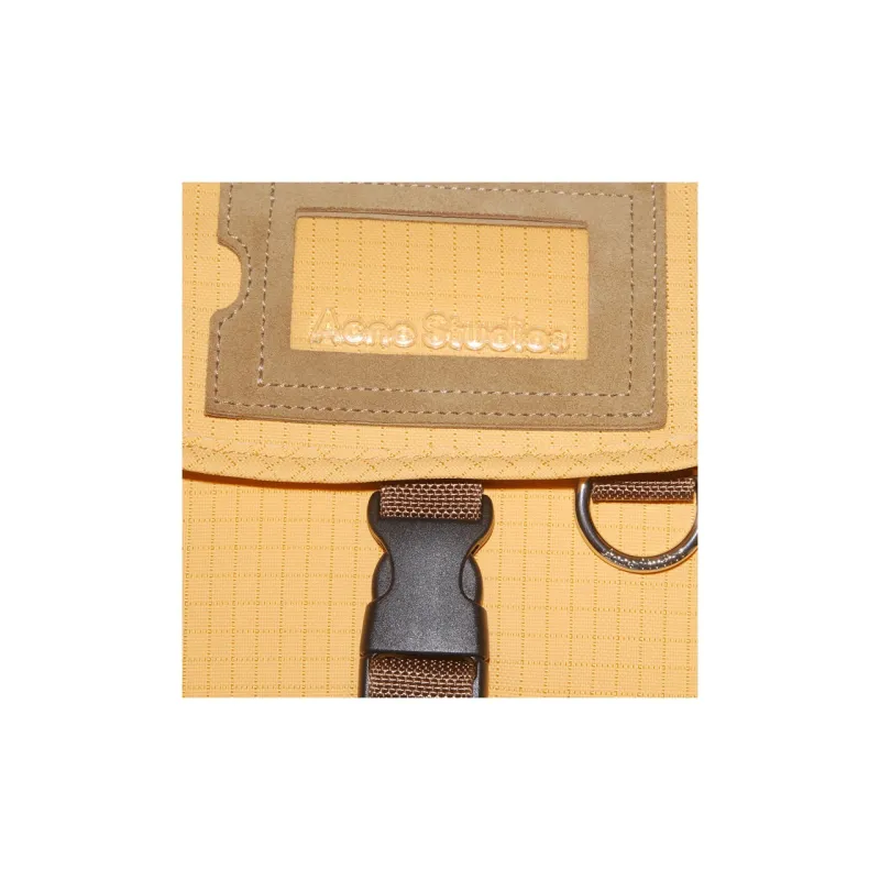 Acne Studios Recycled Polyamide Messenger Bag Shoulder Bag Crossbody Bag Mini Women's Yellow/Brown-3