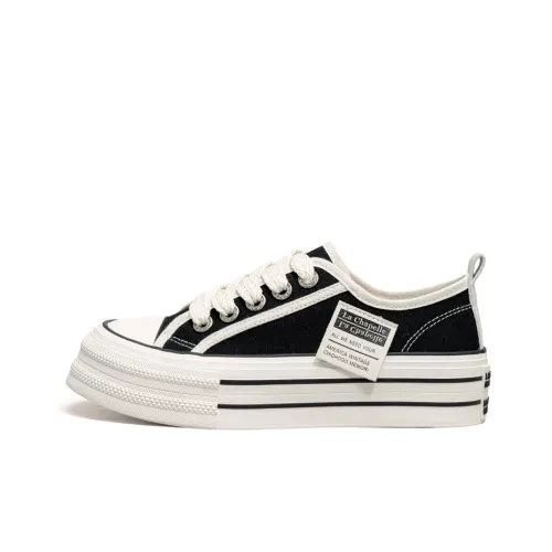 La Chapelle Lightweight Height Increasing Low Top Canvas Shoes 3cm Women's