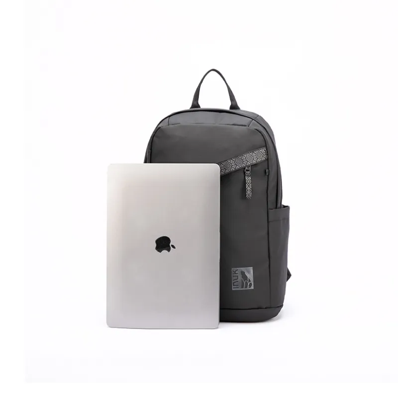 INUK Recycled Fiber Backpack Regular Unisex Black/Gray-1