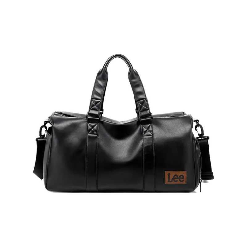 Lee PVC Leather Travel Bag, Luggage Bag, Gym Bag, Crossbody Bag Unisex Black-1