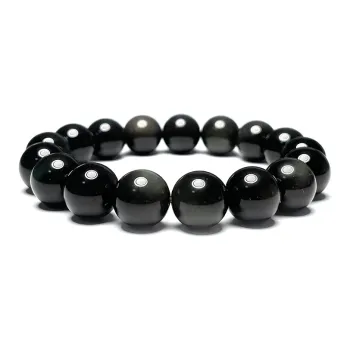 MOUNTAINS AND MANS Obsidian New Chinese Style Good Luck Beaded Bracelet Unisex