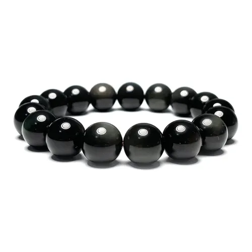 MOUNTAINS AND MANS Obsidian New Chinese Style Good Luck Beaded Bracelet Unisex