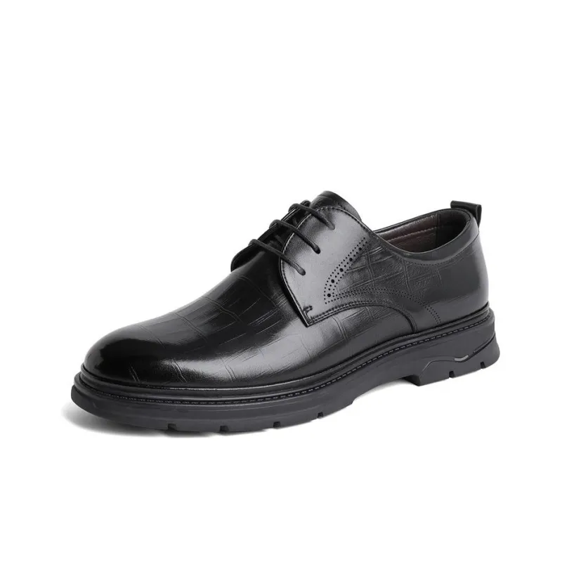 Senda Dress Shoes Men Low Top Black/Brown-6