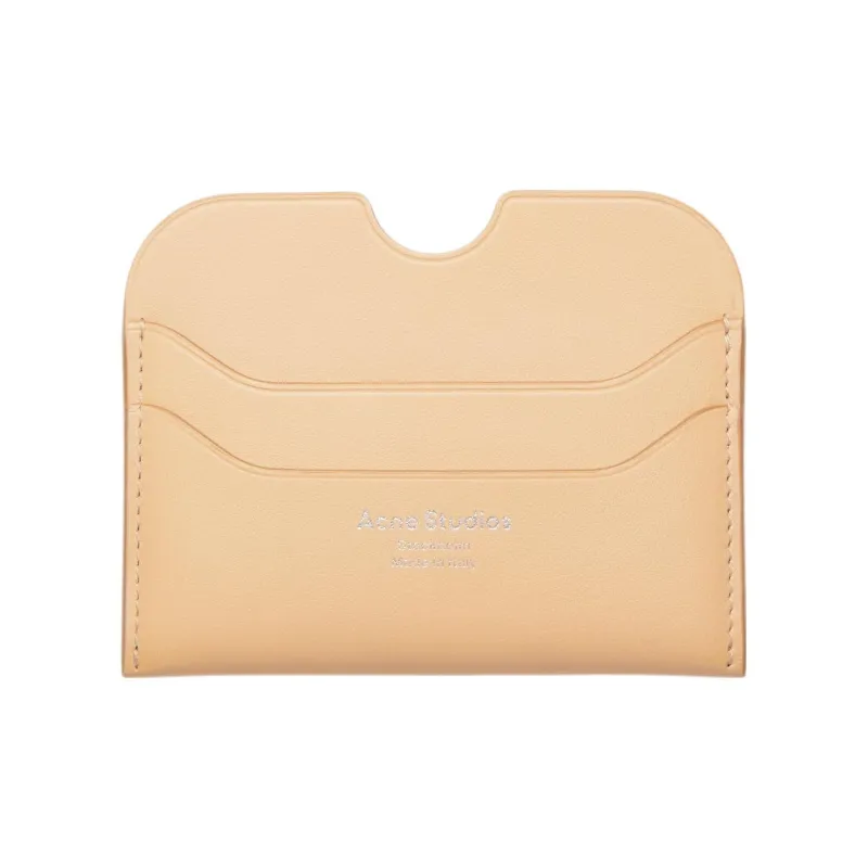 Acne Studios Soft Leather Card Holder Women's Sandy Beige-0