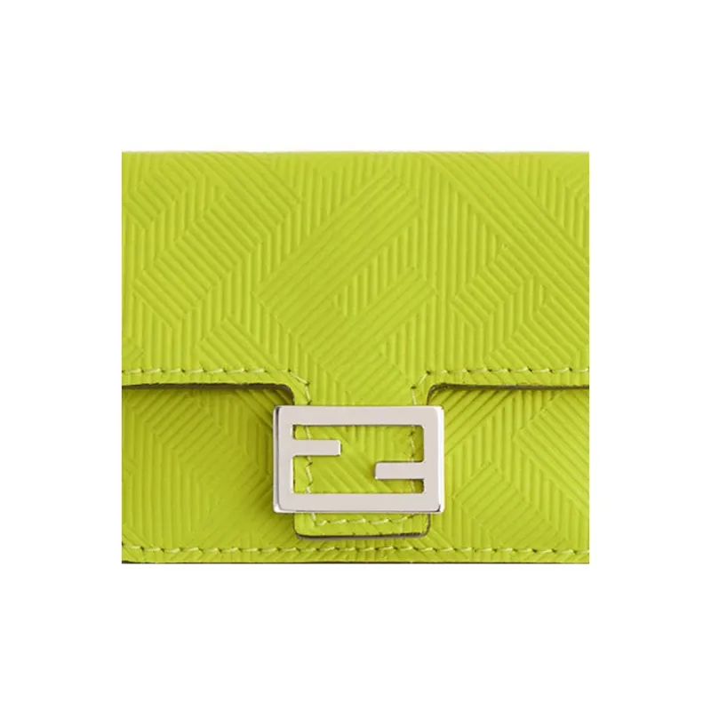 FENDI Baguette Calfskin Coin Purse Men's Sprout Green-3