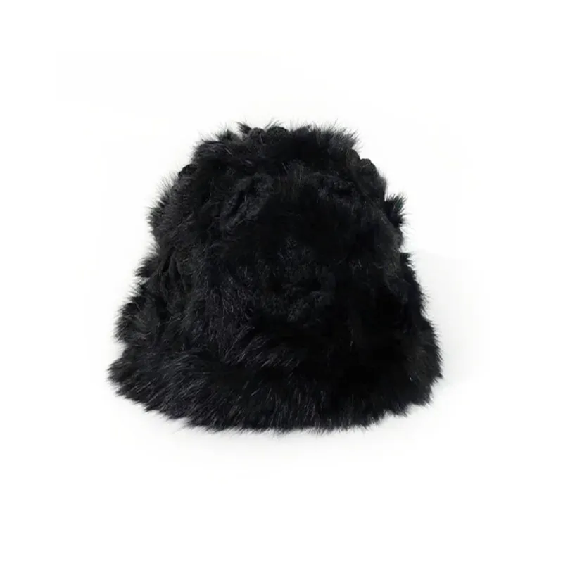 CMFY Acrylic Rabbit Fur Beanies Women's-5