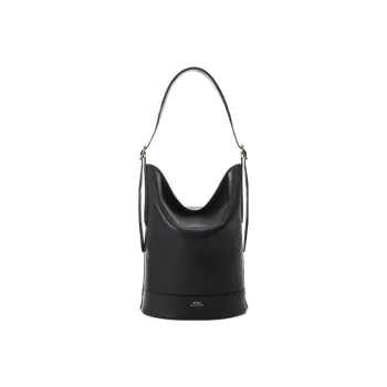 Polo Ralph Lauren Bellport Cow Leather Bucket Bag Portable Crossbody Bag Shoulder Bag Women's Black