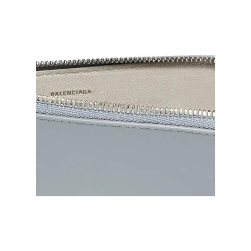 Balenciaga Smooth Calf Leather Wallet, Coin Purse, Card Holder Women's Blue-4