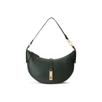 Polo Ralph Lauren Polo ID Cow Leather Handbag, Shoulder Bag Women's Green