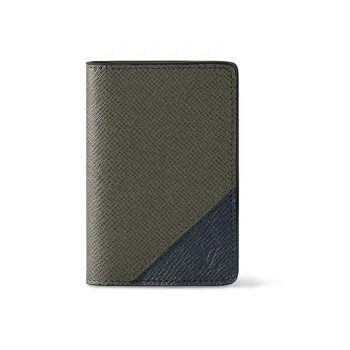 LOUIS VUITTON Taiga Leather Wallet Regular Men's Laurel Green/Midnight Blue