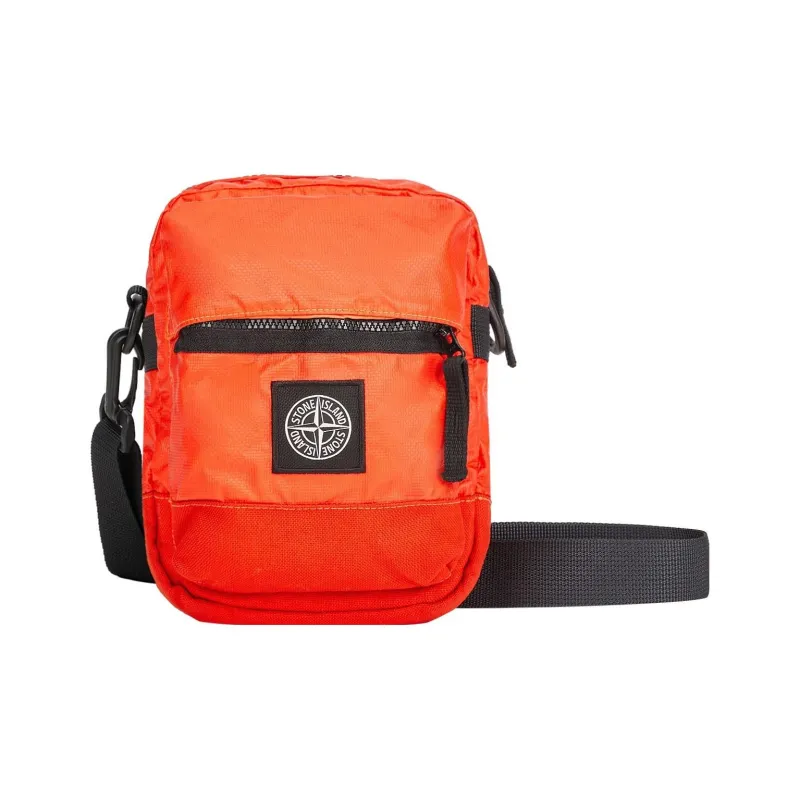 STONE ISLAND Cotton With Polyurethane Messenger Bag, Shoulder Bag, Crossbody Bag Regular Unisex Lobster Red-0