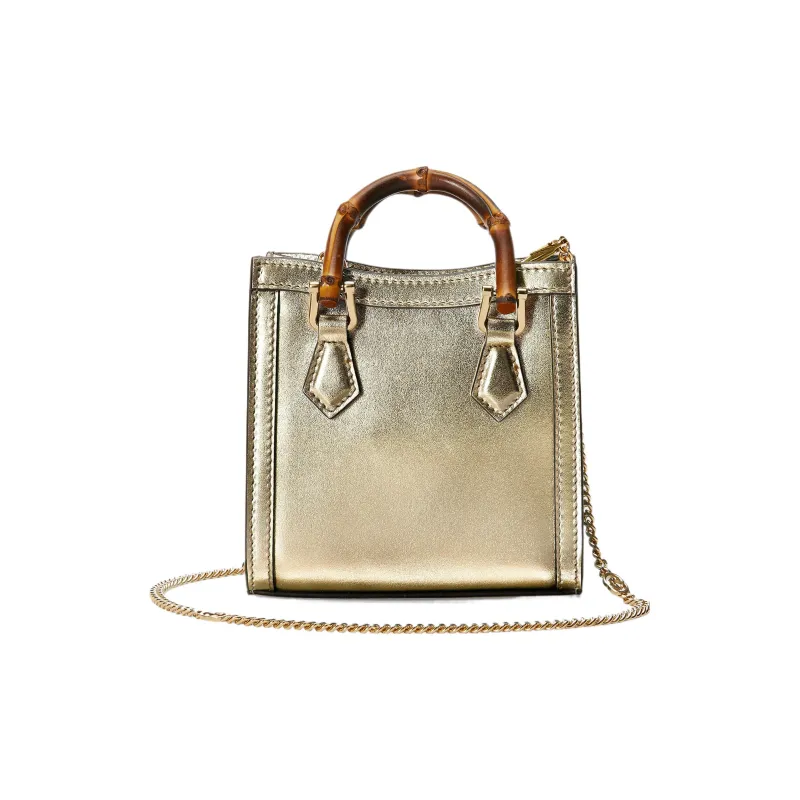 GUCCI Diana Leather Shoulder Bag Crossbody Bag Handbag Mini Women's Gold-3