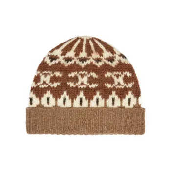CELINE Beanie In Triomphe Fair Isle Wool