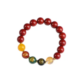 Carp Crystals Reconstructed Cinnabar Jade Bracelets Unisex Reconstructed Cinnabar