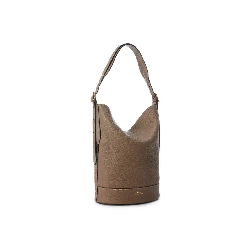 Polo Ralph Lauren Bellport Leather Bucket Bag Handbag Shoulder Bag Women's Taupe-1