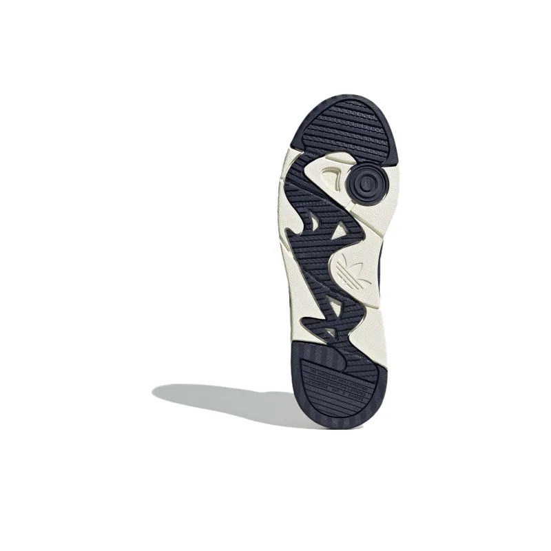Adidas Originals Post Up Anti Slip Wear Resistant High Top Skateboard Shoes Unisex Beige Blue-5