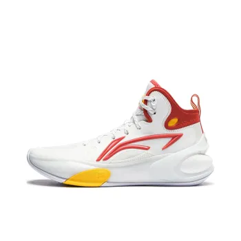 LiNing YuShuai 17 Wear Resistant Mid Top Basketball Shoes Men's White Red