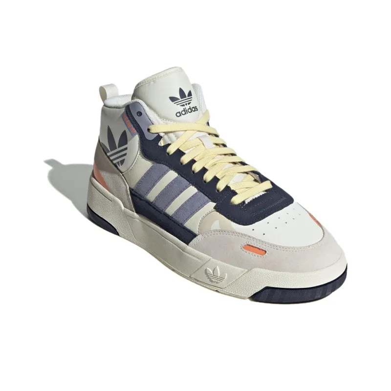 Adidas Originals Post Up Anti Slip Wear Resistant High Top Skateboard Shoes Unisex Beige Blue-2