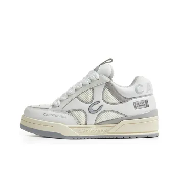 CANDYDONDA Basic Color Scheme Low-Top Skateboard Shoes Unisex Gray White