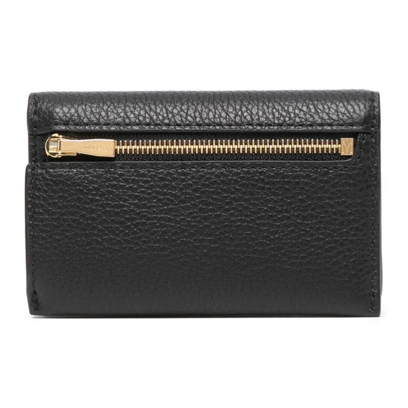 Mulberry Grained Leather Coin Purse Wallets Card Holders Women's Black-1