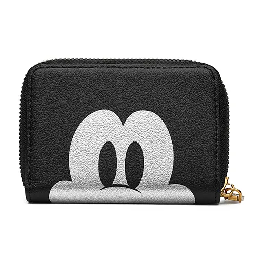 Disney Mickey Series PU Synthetic Leather Trunk Bag Card Holder Wallet Unisex Black-2