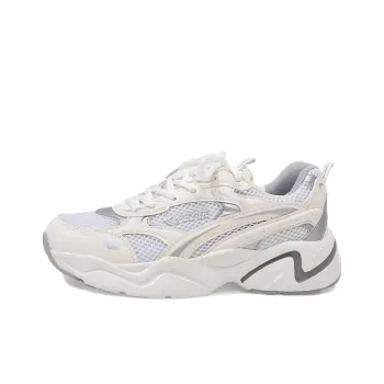 Feiyue Anti Slip Wear Resistant Low Top Chunky Sneakers Unisex White/Gray