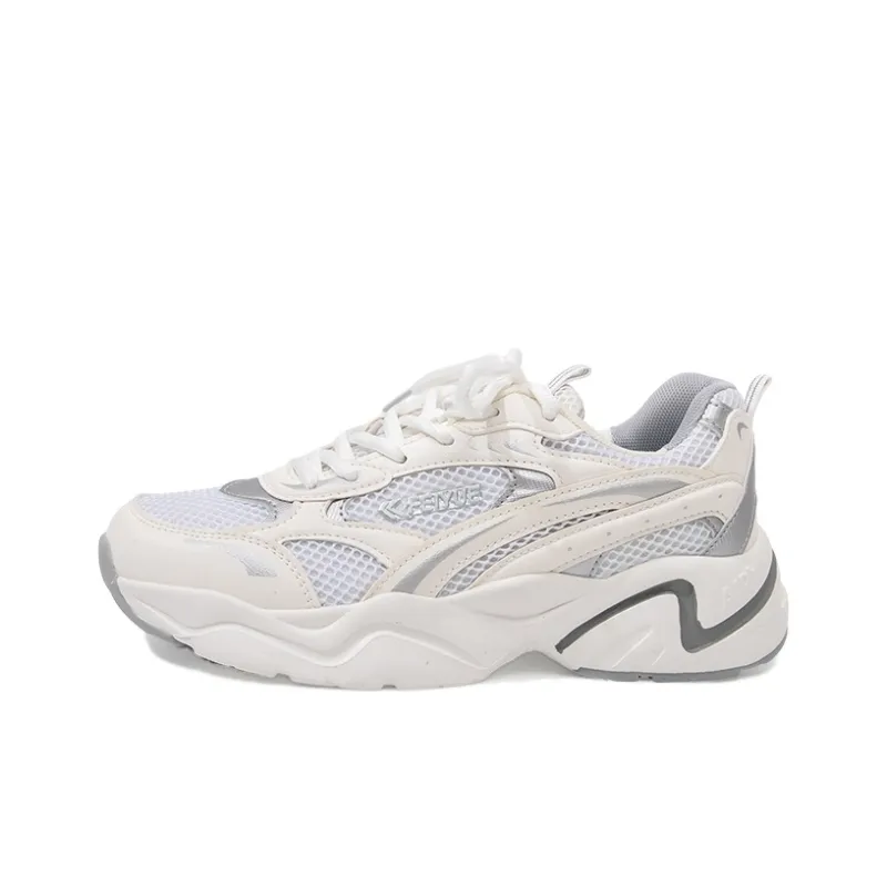 Feiyue Anti Slip Wear Resistant Low Top Chunky Sneakers Unisex White/Gray-0