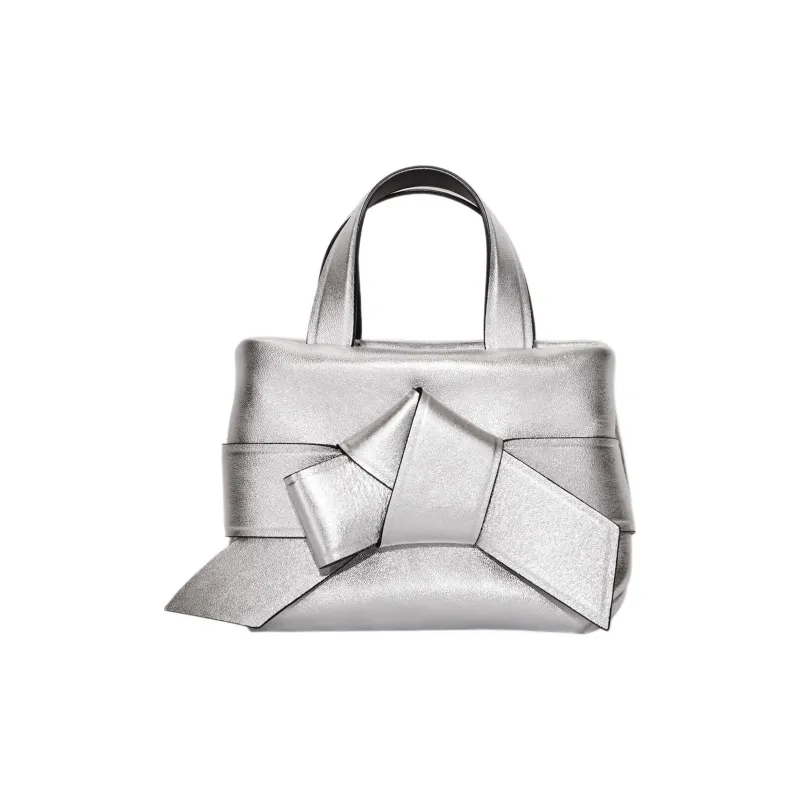 Acne Studios Musubi Lambskin Tote Bag, Shopping Bag, Shoulder Bag, Crossbody Bag, Handbag Extra Mini Women's Silver-0
