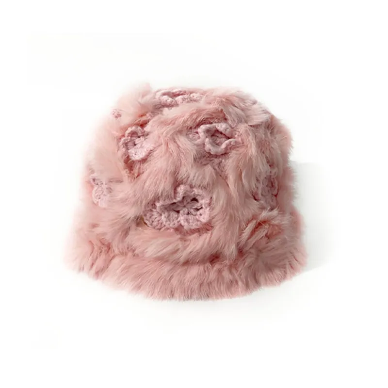 CMFY Acrylic Rabbit Fur Beanies Women's-4