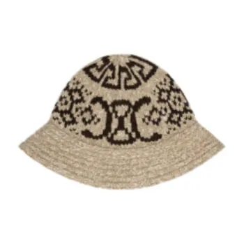 CELINE Cloche Hat In Triomphe Fair Isle Wool