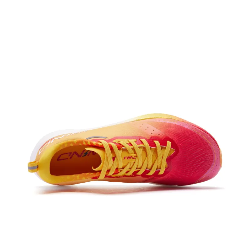 QIAODAN Strong Winds SE Cushioning Wear-Resistant Rebound Low-Top Running Shoes Men's Tomato Red Glass Yellow-1