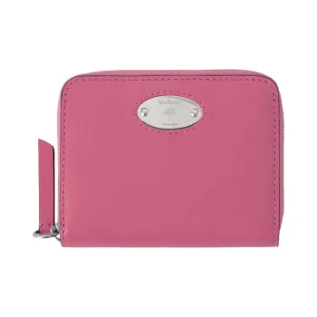 Mulberry Calfskin Wallet Small Size Women's Geranium Pink