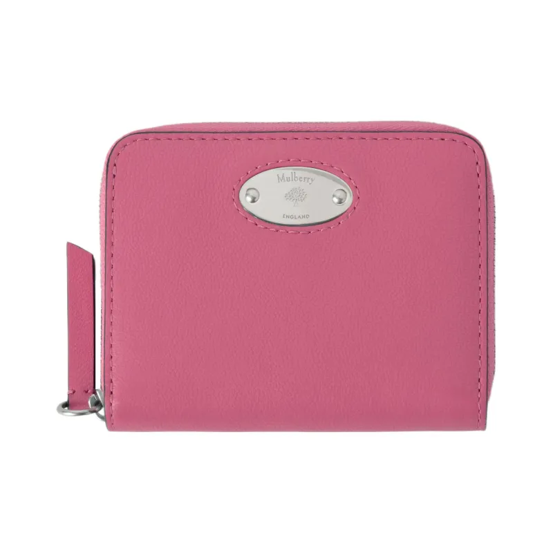 Mulberry Calfskin Wallet Small Size Women's Geranium Pink-0