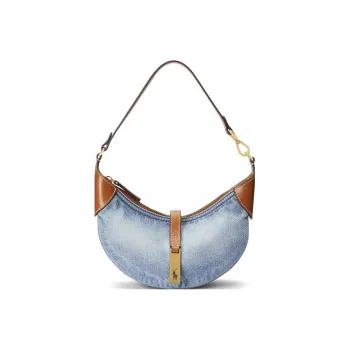 Polo Ralph Lauren Polo ID Cotton Handbag Shoulder Bag Mini Women's Light Blue