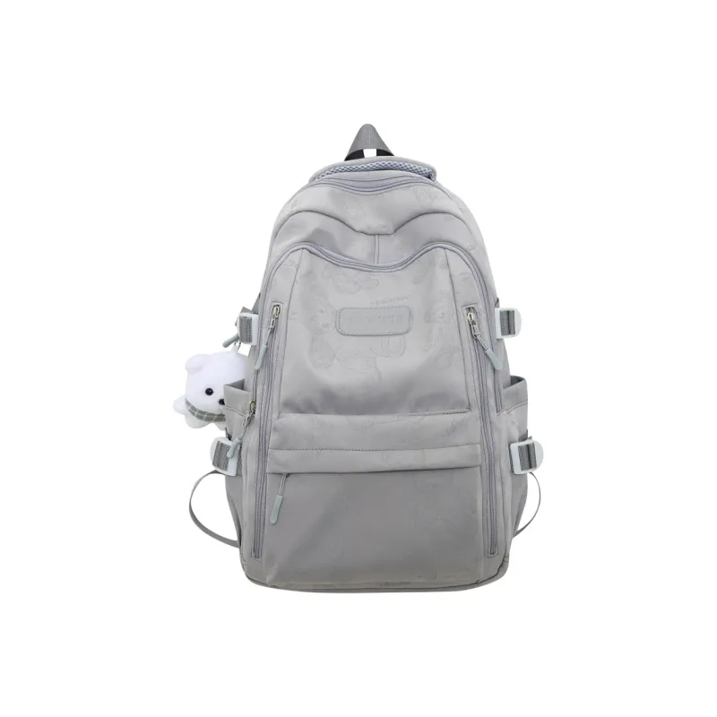 Buyinuosi Nylon Backpacks Large Size Women's White/Black/Gray/Purple/Green-8