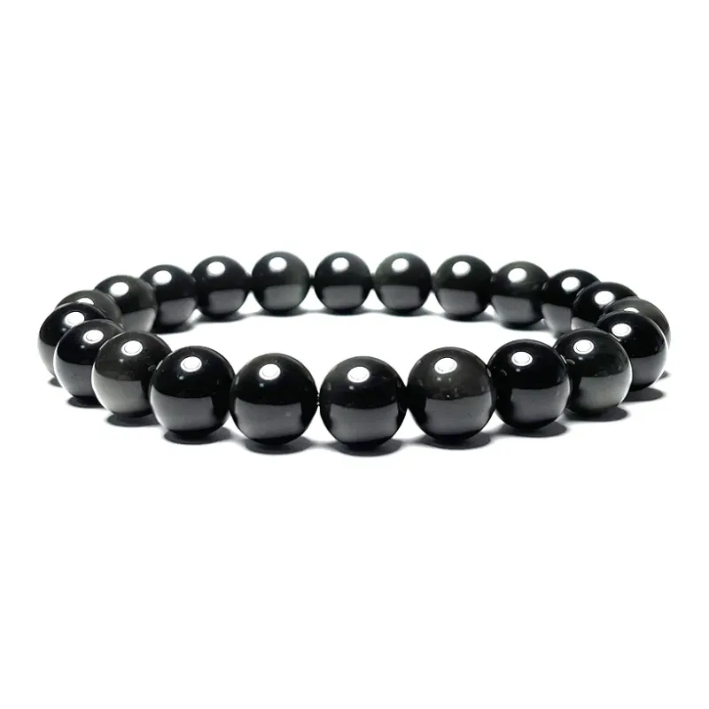 MOUNTAINS AND MANS Obsidian New Chinese Style Good Luck Beaded Bracelet Unisex-0