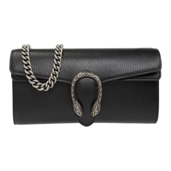 GUCCI Dionysus Leather Chain Bag Flap Bag Crossbody Bag Shoulder Bag Women's Black