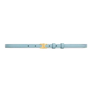 CELINE Leather Belts Women's Blue Width 2CM