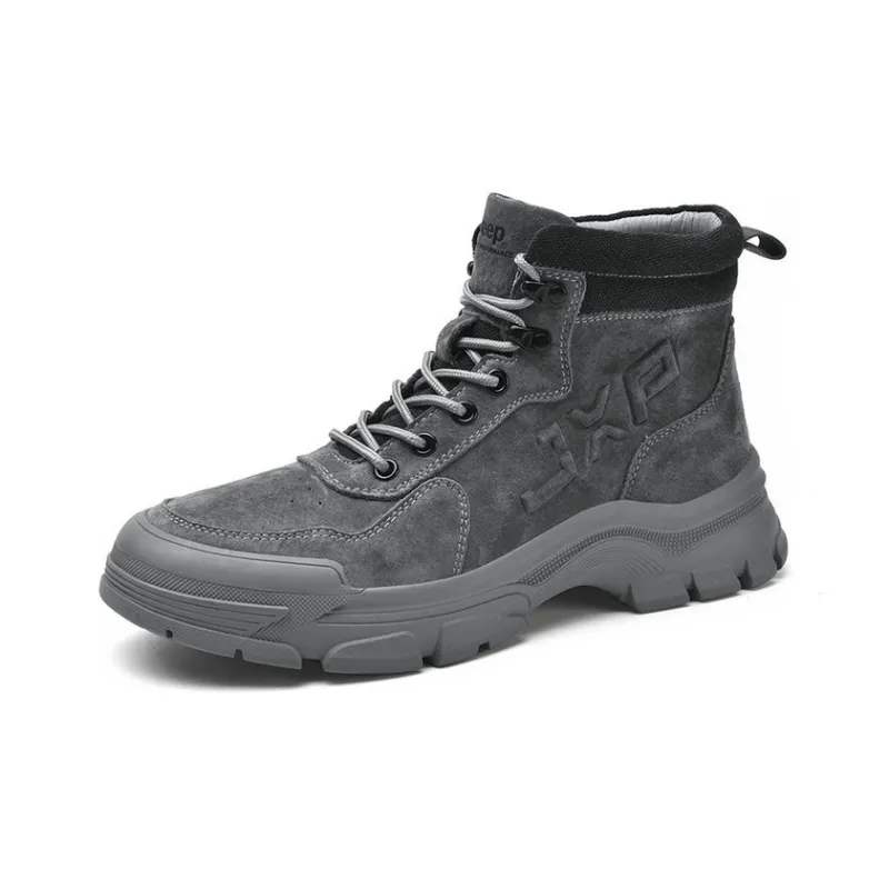 Jeep Hiking Cushioning Anti Slip And Wear Resistant Coverage High Top Outdoor Shoes Men's Gray-2