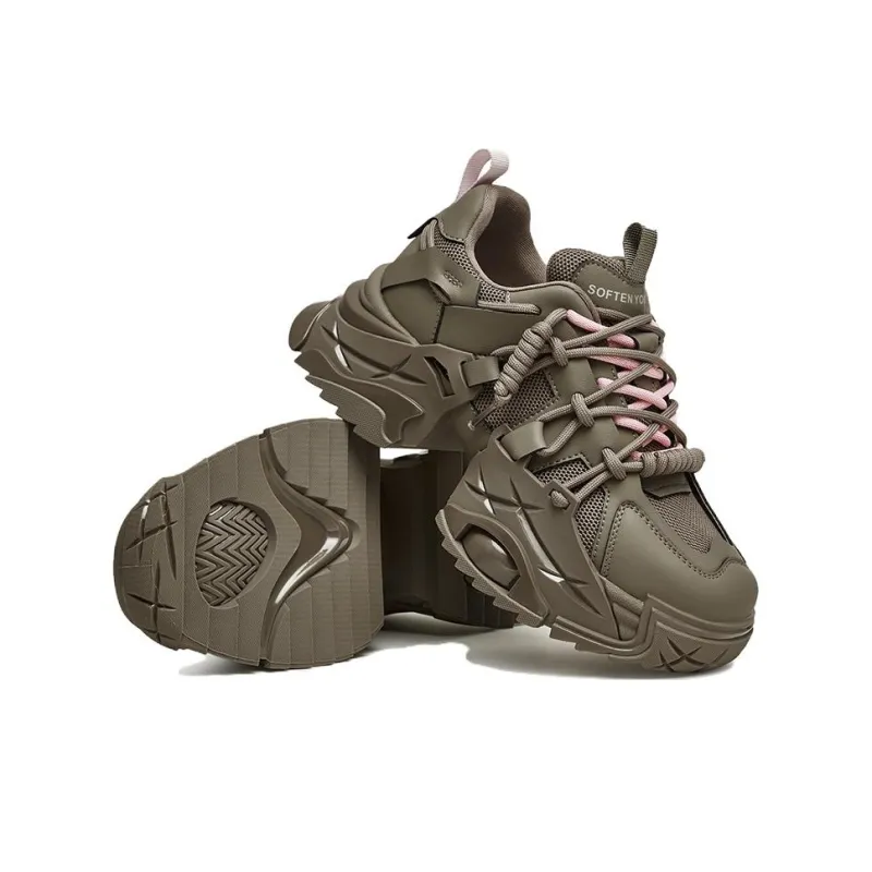 BASTO Durable Breathable Low Top Chunky Sneakers 5cm Women's-16