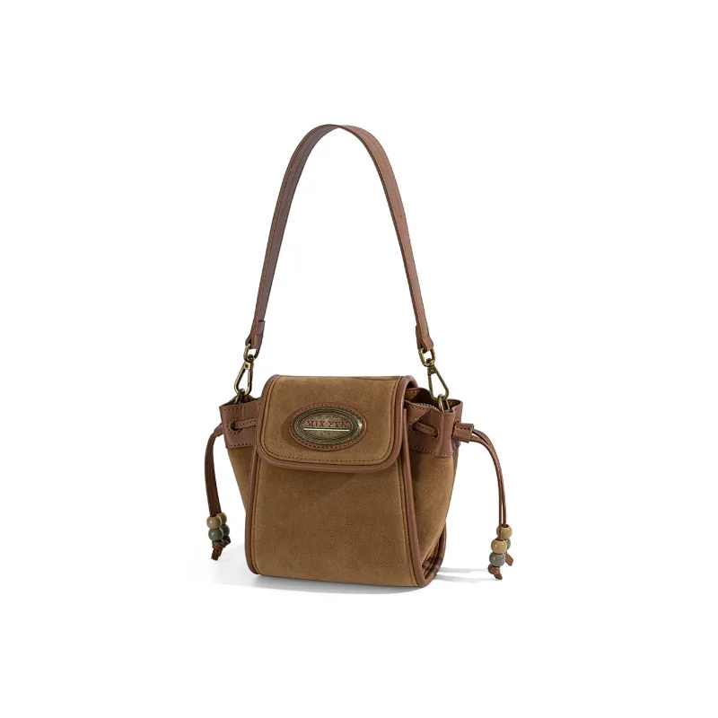 MQ&DR Anti-Pill Microfiber Italian Caramel Saddle Bag Commute Shoulder Bag Mini Women's Brown-2