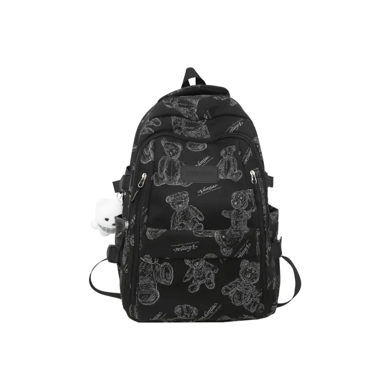 Buyinuosi Nylon Backpacks Large Size Women's White/Black/Gray/Purple/Green-3