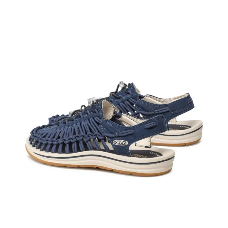 KEEN Uneek Wear-Resistant Slip-Resistant Beach Sandals Men's Navy-3