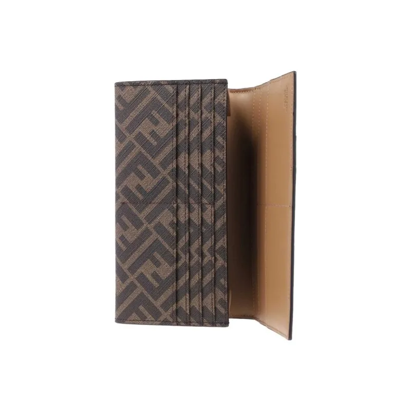 FENDI Canvas Wallet Men's Brown-4