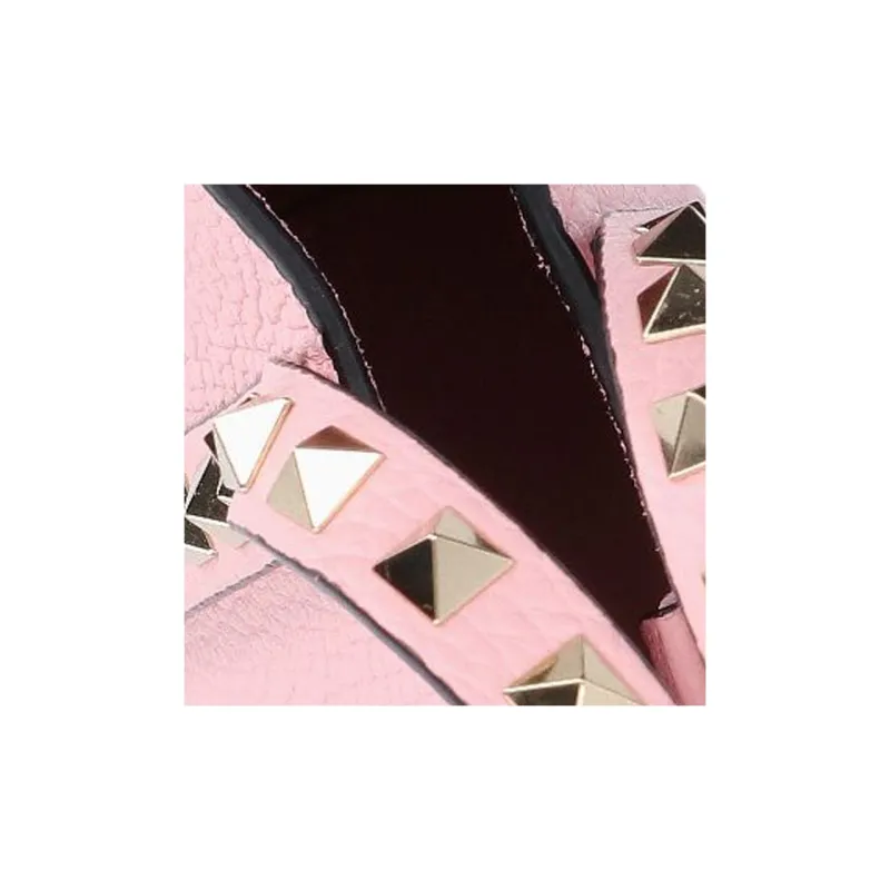 Valentino Rockstud Grained Leather Tote Bag Shopping Bag Shoulder Bag Crossbody Bag Handbag Mini Women's Pink-4